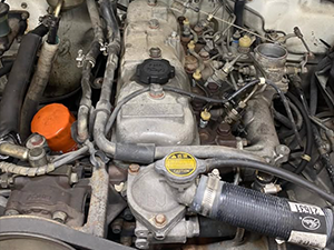 Toyota Land Cruiser engine bay.